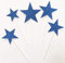 AILEXI Handmade 5 Counts Glitter Kuchen Topper zum Dekorieren von Frozen CupKuchen Zahnstochern - Large Dark Blue Stars