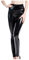SALUCIA Damen Lackleder Leggings Glänzend High Waist Lederhose Push Up Leggins Hose Skinny Stretch Lackhose Tights Röhrenhosen Treggings Jeggings Schwarz