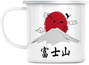 Mug en Métal Emaillé Mont Fuji Japon Asie Culture Art