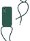 Handykette Kompatibel für Xiaomi Mi 10T / Xiaomi Mi 10T Pro Hülle, Silikon Handyhülle mit Kordel zum Umhängen Necklace Hülle mit Band Silikon Flexibel Schutzhülle, Dunkel Grün
