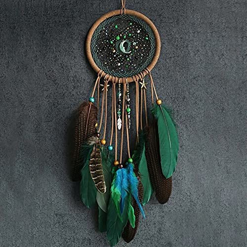 Sigvetan DIY Dream Catcher kit - Crafts for Adults - Moon Design Dream Catchers - Feather Hanging with Star and Moon - DIY Kits for Bedroom Wall Decor - Updated 2022