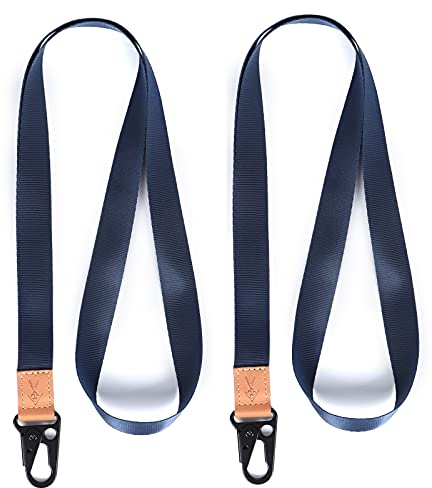 HEZEN Coole Lanyard für Schlüssel, Halsriemen Schlüsselbund für Frauen, Lanyard Logo für Männer, ID Lanyard (Navy blau 2 Stücke)
