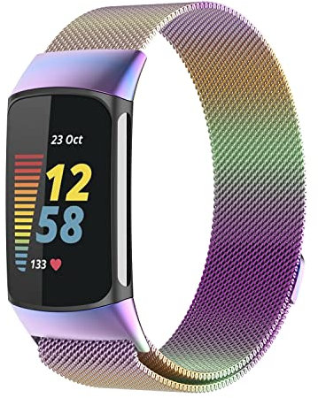 Strap-it Milanese Armband - kompatibel mit - Fitbit Charge 5 - Armband - Bunt - fur Fitbit Charge 6