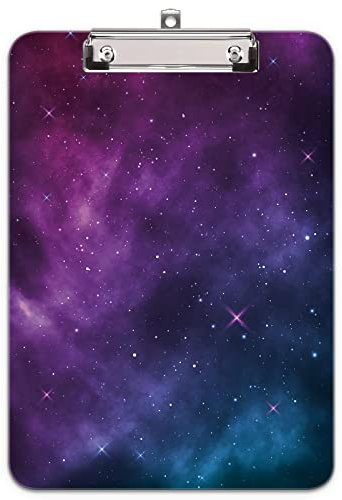 Hnogri Klemmbrett A4 Kunststoff, Mode-Design Klemmmappe A4 Bürobedarf & Schreibwaren für Rechtsanwälte Schüler Lehrer und Kinder, Clipboard Standardgröße 32 x 22 CM, Nachthimmel