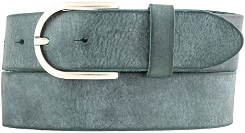 BELTINGER Damen-Gürtel aus weichem Vollrindleder Vintage-Look 4 cm | Jeans-Gürtel für Damen 40mm | Ledergürtel Used-Look | Khaki 100cm