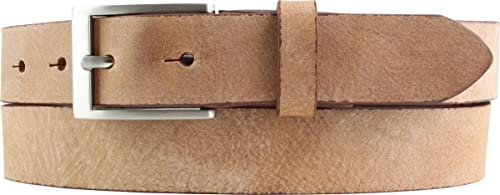 BELTINGER Herren-Gürtel aus weichem Vollrindleder Vintage-Look 3 cm | Leder-Gürtel für Herren 30mm | Schmaler Gürtel Used-Look | Cognac 85cm