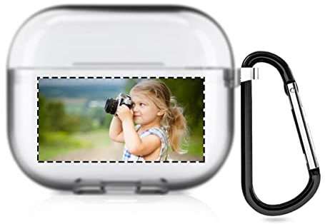 Custodia personalizzata per AirPods Apple AirPods 3 Generation, Cover personalizzata per AirPods con immagine e testo, custodia morbida in TPU per regalo di San Valentino (semi-trasparente)