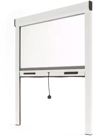 Store moustiquaire fenêtre alu recoupable (largeur x hauteur) -protection insecte ajustable (Lg 1000 mm x Ht 1600 mm, Blanc)