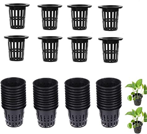 DOITOOL 50Stk Net Pot Hydrokultur Topf, 2.7 Zoll Hydrokultur Pflanzen Mesh Topf Kunststoff Hydroponics Netztopf Plant Net Cup Töpfe für Hydroponics Supplie