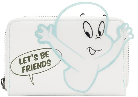 Loungefly Casper the Friendly Ghost Geldbörse mit umlaufendem Reißverschluss, Weiß, Bifold