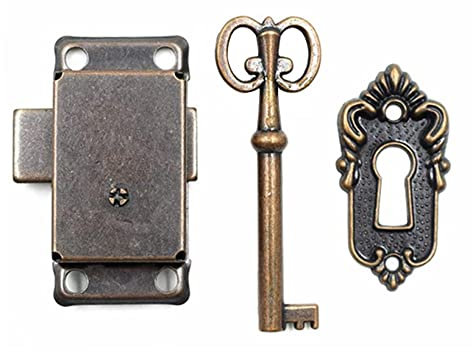 2 PCS Decorative Furniture Locks with Key Furniture Decorative Practical Locks Vintage Cabinet Door Locks with Key for Furniture Cupboard