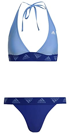 adidas Damen Neckholder Bikini, Blue Fusion/semi Lucid Blue, XL