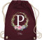Turnbeutel Rucksack - Initialen mit Namen - Unisize - Bordeauxrot - personalized kinderturnbeutel kindergarten zum bedrucken schule beutel with name personalisierte geschenke freundinnen