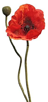 artplants.de Kunstblume Mohnblume YILAN, rot, 60 cm - Künstliche Stielblume