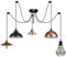 DC VOLTAGE 5 Way Spider Pendant Light Industrial Metal Lampshade E27 Lamp Holder with 195cm Height Adjustable Ceiling Hanging Lighting Fixture for Restaurant Cafe Bar