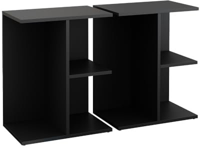 Vicco Nachttisch Eddi, Schwarz, 46.2 x 58.6 cm 2er Set