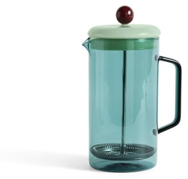 Hay Französische Kaffeepresse aus langlebigem Borosilikatglas, in der Farbe: Aqua, Maße: D: 15 cm, H: 19,5 cm, Fassungsvermögen: 1l, AB396-A938