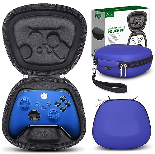 sisma Aufbewahrung Tasche Kompatibel mit Offizielle Xbox Series X oder Series S oder Core Wireless Controller, Robuste Aufbewahrungstasche Hard Case Sicherer Schutz Hülle für Unterwegs, Blau
