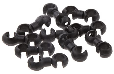 10 x Kabelbinder/Seilschnallen für Fahrrad Bremskabel Schaltzug – S-Form, Schwarz