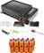 SMH LINE® Kit barbecue à gaz 2 en 1 avec 8 cartouches de gaz - Barbecue de camping - Réchaud de balcon - Barbecue de table - Mallette - Barbecue à gaz avec accessoires - Grille de barbecue - Clip de