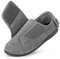 HomeTop Damen Geschlossene Ferse Diabetiker Hausschuhe Kord Verstellbar Weite Passform Haken und Schleife Memoryschaum Pantoffeln Ultimatives Grau, 39 EU