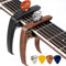 AARVI Capotasto per chitarra acustica ed elettrica, a 6 corde, morsetto universale con 4 plettri premium, compatibile con ukulele, banjo, mandolino (palissandro+nero)