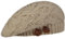 LIERYS Jil Strickbaske mit Knöpfen - Strickmütze mit Schurwolle - Damenmütze Made in Germany - Französische Damenbaske - One Size 54-59 cm - Strickbaske Herbst/Winter - Mütze Hellbeige One Size