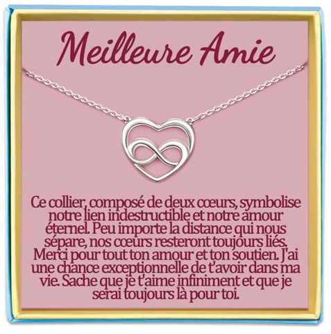 Belle Fille Collier Maman Cadeau Soeur de Coeur Meilleure Amie Mamie Tata Niece Marraine Demande Filleule Cousine Copine ATSEM AESH Nounou Maitresse Institutrice Maternelle Bijou Idee Original Noel