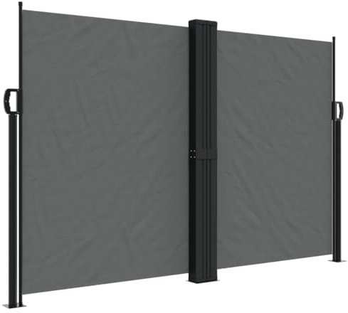vidaXL Auvent Latéral Rétractable, Brise-Vue de Jardin, Écran de Protection, Écran de Balcon Terrasse Arrière-Cour Extérieur, Anthracite 160x600 cm