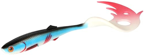 Meduza Gummifisch Gummi Köder Mikado Sicario Pike Tail (18cm/Bleeding Blue)