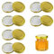 12 Pcs Golden Universal jam jar covers,Mason Jar Covers Decorative Canning Lid,Lids for Preserving Jars,Sauce Jars,Storage Jarjam jar lids (82MM)