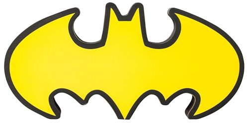 Silver Buffalo DC Comics Batman Large Die Cut MDF Box Wall Sign Featuring Bat Signal, 8” x 1.2” x 4”