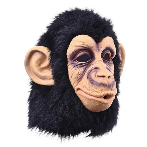 Masque de en latex – Costume de singe, couvre-chef de singe adulte | Masque de tête en Latex, Masque Animal, Costume de fête d'halloween pour adultes, Masque de carnaval