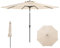 RELAX4LIFE Parasol Droit Inclinable 3M, Parasol de Jardin Extérieur 3M Rond, Inclinaison 25°, 8 Baleines, Manivelle, Polyester Résistant, Protection Solaire pour Balcon Terrasse (Beige)
