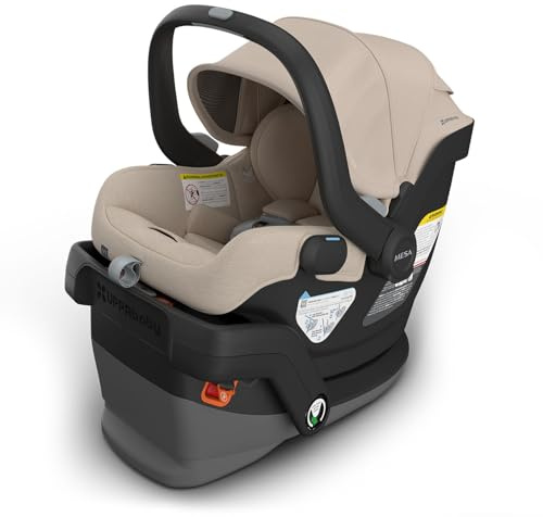UPPAbaby Mesa V3 Infant Car Seat - Easy Installation + SmartSecure Technology - Attaches to Stroller | Base + Infant Insert Included - Declan (Oat Mélange)