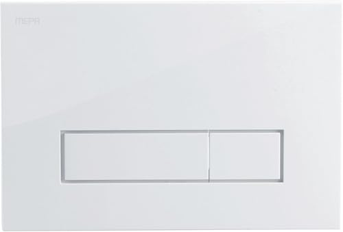 MEPA WC-Betätigungsplatte MEPA Orbit 2-M R11 (Weiß, LxBxH 217x174x21 mm, aus Kunststoff, Betätigung von vorne, 2-Mengen-Spültechnik, mechanisch für Sanicontrol UP-Spülkästen Typ R11) 421710