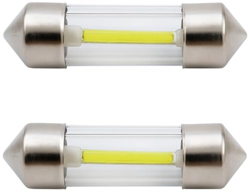 LED 12V Soffitten Röhre 43 mm weiß Innenraum Ersatz Beleuchtung warmweiß kaltweiß (warmweiß, 2 Stück)