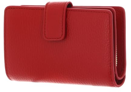 Coccinelle Leder Geldbörse Metallic Soft Mini Wallet Grained Leather Scarlet rot