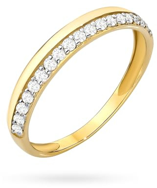 MARKO Goldring 8 & 14 Karat mit Zirkonia – Eleganter Damenring aus Echtgold, Ring für Frauen als Verlobungsring, Wedding Ring & Schmuck Geschenk