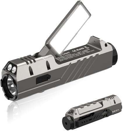 Wurkkos HD05 Linterna LED Potente Recargable 3100 Lúmenes | Linterna Mano 4 en 1 con Luz Lateral Plegable y Giratoria, UV y Luz Roja Magnética Impermeable IPX6 para Camping y Trabajo