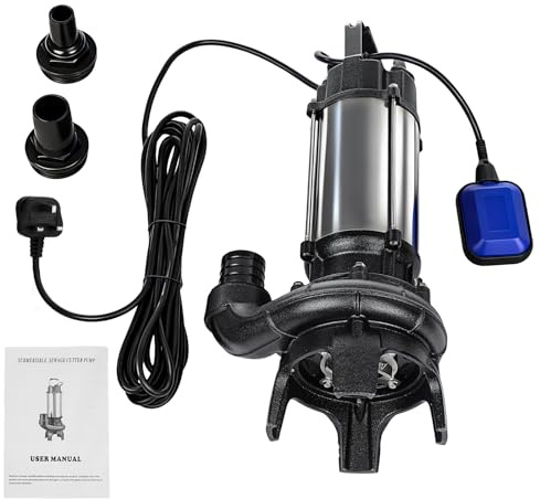 Dirty Water Pump Grinder Sewage Well Septic Flood Sewage Sump (1500W Pump - NO Hose)