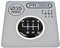 1x Schalthebel Aufkleber Durchmesser = 35 mm 6-Gang Schaltknauf Emblem Silikon Sticker | Schema 1