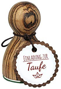 orig. Stemplino® Maxistempel Stempel L - Einladung zur Taufe - hochwertiger Holzstempel Motivstempel Holz