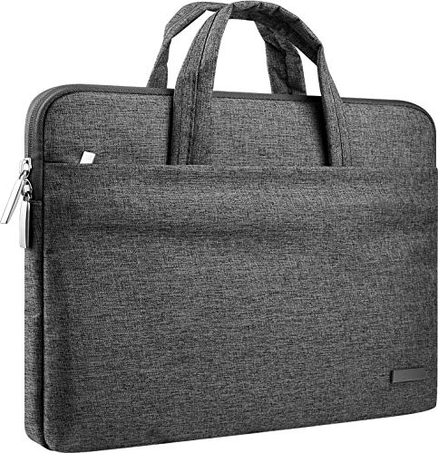 CCPK 15.6 Laptop Case 15.6 Inch Compatible for MacBook Pro 16 Inch Sleeve 15 Inch Case Cover Hp Lenovo Acer ASUS Dell Inspiron 15 In Alienware Bag with Handle Waterproof Canvas Briefcase Black Grey