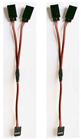 VUNIVERSUM 2 Stück Premium Servo Y Verlängerungskabel 15cm V Kabel Y-Kabel Verlängerung 22AWG mit Futaba Robbe Hitec kompatibel Stecker Male auf Female Modellbau