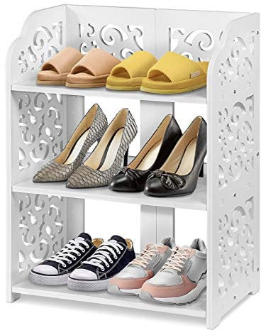 Schuhregal 40 cm Breit, Regal Weiß Standregal Schmal und Hoch 3 Etagen Bücherregal Schuhregal Aufbewahrungseinheit Badezimmer Organizer für Schlafzimmer Flur Eingang, 40 × 23