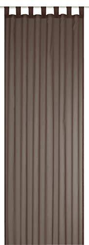 Elbersdrucke transparente Gardine Schlaufenschal Feel Good Uni 06 braun 255 x 140 cm Vorhang mit Schlaufen für Wohnzimmer Schlafzimmer Flur 198299