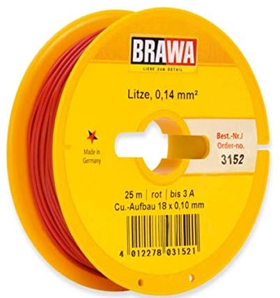 Brawa 3152 Litze 25m 0,14mm² ROT