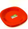 ECO 4 Pc Unbreakable Flat 23 x 23 cm Red Round Plastic Plates | Medium Bright Flat Kids Plates | Stackable Plastic Plates Reusable for Birthdays, Picnic, BBQ & Parties (Red, Medium)