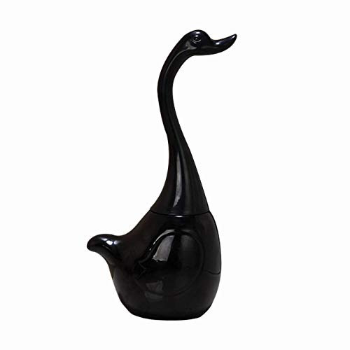 Alberta WC Brosse Brosses De Toilette Céramique en Plastique Cygne Porte-Brosse De Toilette Creative Salle De Bains Drôle Ménage Outil De Nettoyage Brosse De Nettoyage-Noir